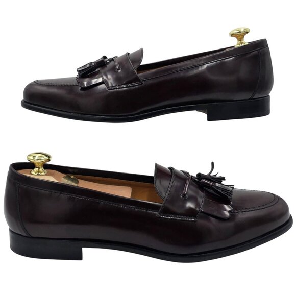 Mezlan Spain Burgundy Gloss Leather Tassel Kiltie Loafers Men 11.5M Dress Shoes main image 10